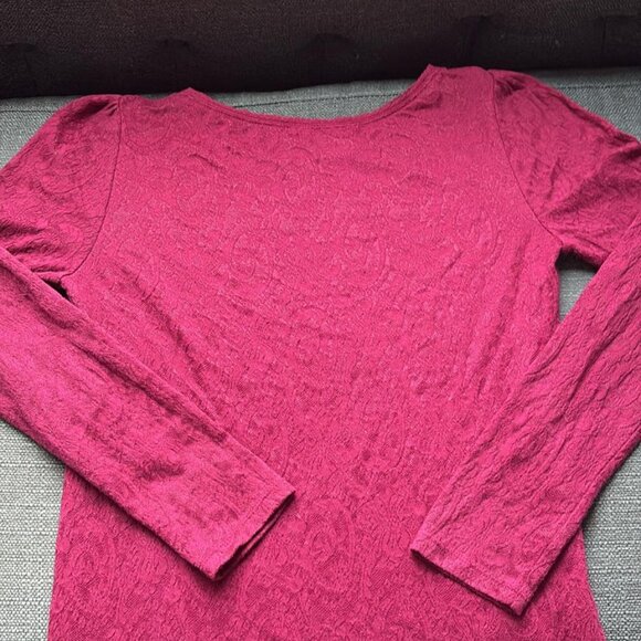 Loft Medium Berry Pink Paisley Print Top Size Medium - Picture 5 of 5